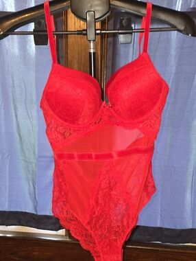 Red Lace Bodysuit Teddy - Women Intimates & Sleepwear
